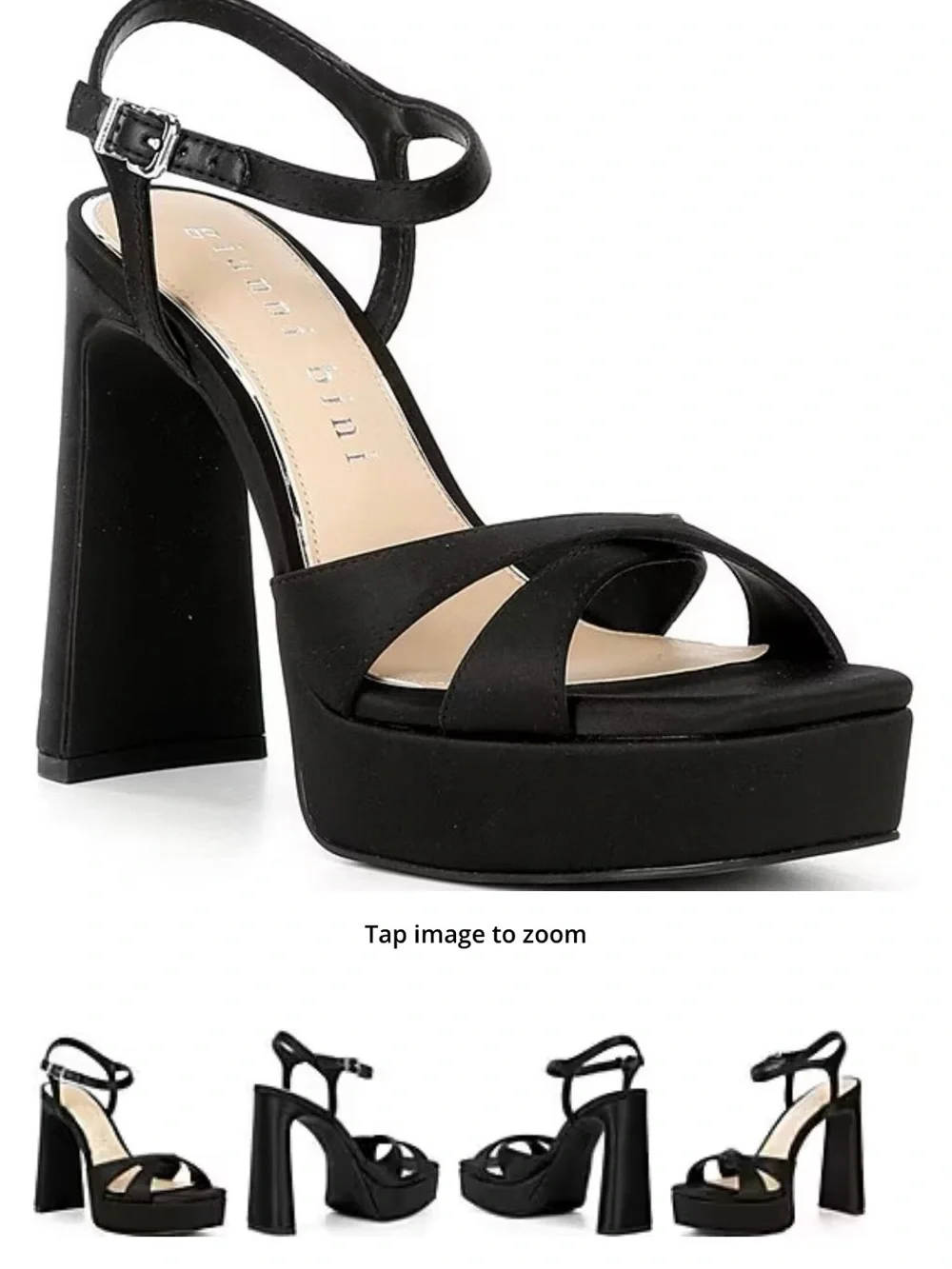 Gianni Bini Black Platform Ankle-Strap Heel